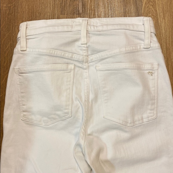 Madewell  10” high rise skinny white jeans with frayed hem Size 24 - Picture 6 of 6